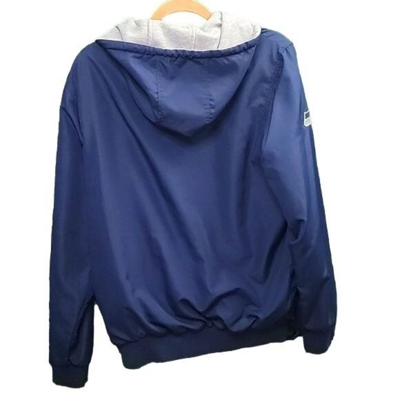 VNTG GIII Y2k Seattle Seahawks NFL Reversible Hooded Full Zip Jacket Navy/Grey S - Picture 4 of 14